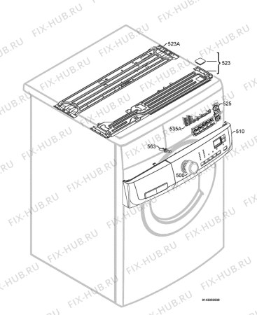 Взрыв-схема стиральной машины Rex Electrolux RWFM14480W - Схема узла Command panel 037