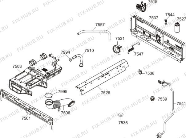 Схема №5 W6324 T (502188, WM70.1) с изображением Декоративная панель для стиралки Gorenje 503107