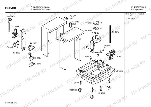 Взрыв-схема кондиционера Bosch B1RKM09100 aeria solo COMPLET - Схема узла 02