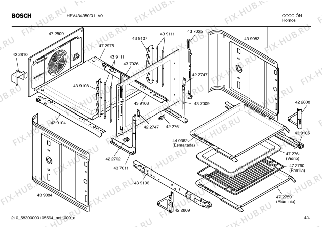 Взрыв-схема плиты (духовки) Bosch HEV434350 - Схема узла 04