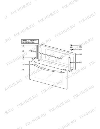 Взрыв-схема плиты (духовки) Firenzi FDO900WH - Схема узла H10 Grill door assy