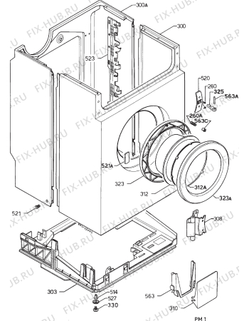 Взрыв-схема стиральной машины Rex BL62TX - Схема узла Cabinet + armatures