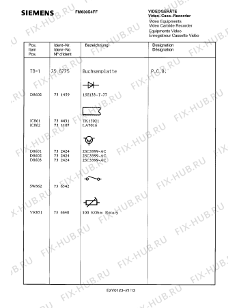 Схема №17 FM620S4FF с изображением Интегрированный контур для видеоэлектроники Siemens 00735318