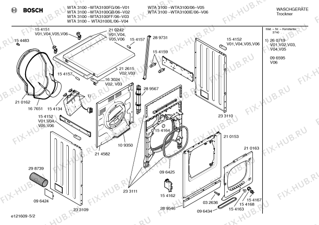 Схема №4 WTA3100IL WTA3100 с изображением Инструкция по эксплуатации для сушилки Bosch 00518154
