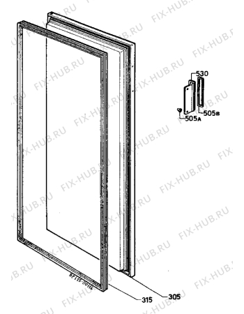 Взрыв-схема холодильника Castor C5920 - Схема узла Door 003