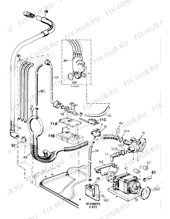 Взрыв-схема посудомоечной машины Unknown BE11 - Схема узла W20 Pump, Water softener