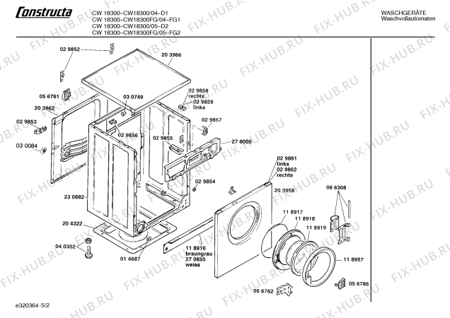 Схема №5 CW18300FG CW1830 с изображением Панель для стиралки Bosch 00270547