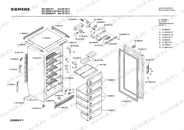 Схема №2 GS265001 с изображением Термометер для холодильной камеры Siemens 00054798