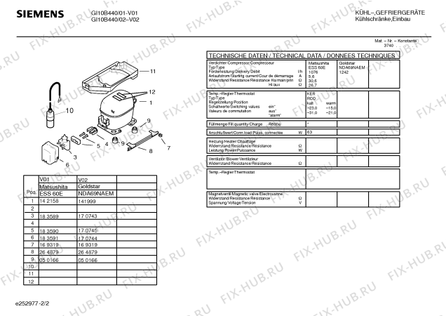 Взрыв-схема холодильника Siemens GI10B440 - Схема узла 02