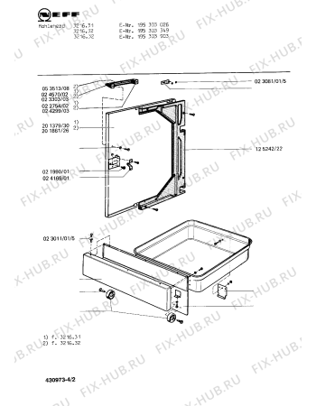 Схема №4 195303903 3216.32 с изображением Ящик для плиты (духовки) Bosch 00051902