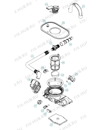 Взрыв-схема посудомоечной машины Asko D5233 FI AU   -Titanium FI #1065233116 (338781, DW70.3) - Схема узла 04