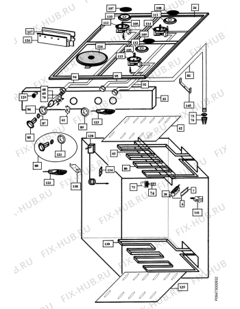 Взрыв-схема плиты (духовки) Zanussi Z531B1 - Схема узла Section 3