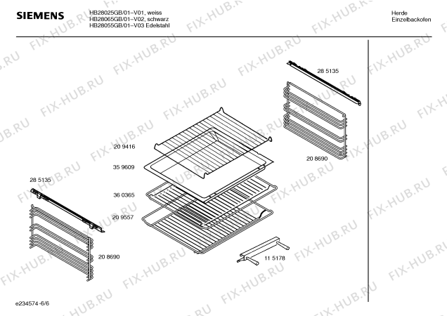 Взрыв-схема плиты (духовки) Siemens HB28065GB - Схема узла 06