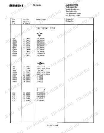 Схема №6 RM920G4 с изображением Переключатель для звукотехники Siemens 00737228