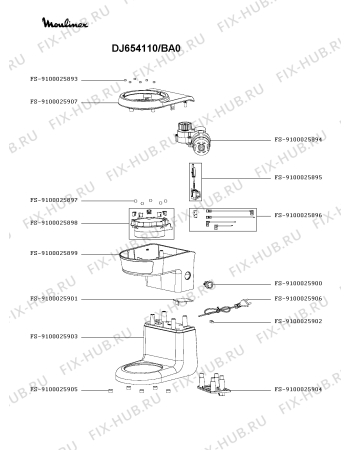 Схема №1 HR654115/BA0 с изображением Переключатель для электрокомбайна Krups FS-9100025900