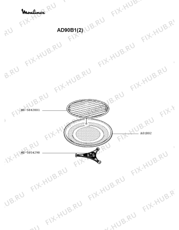 Взрыв-схема микроволновой печи Moulinex AD90B1(2) - Схема узла TP002364.5P2