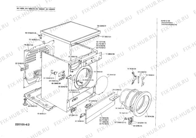 Взрыв-схема стиральной машины Siemens WV4684 SIWAMAT 468 - Схема узла 02