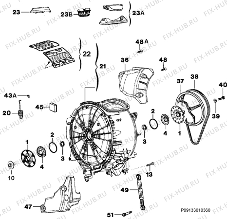 Взрыв-схема стиральной машины Zanussi ZWP581 - Схема узла Functional parts 267