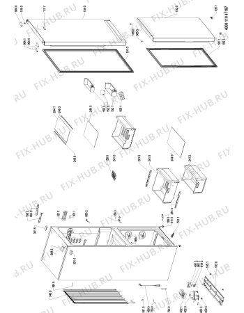 Схема №1 BLF 5121 OX с изображением Дверца для холодильника Whirlpool 481010848131
