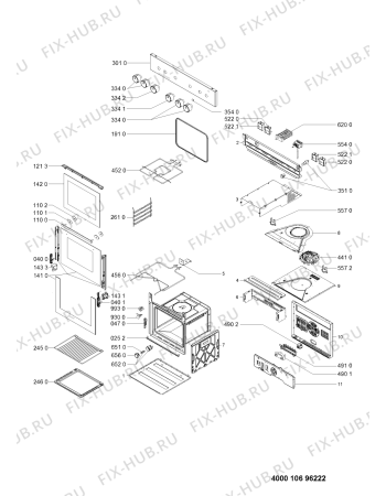 Схема №1 ESN 6261/IN с изображением Клавиша для электропечи Whirlpool 480121103482