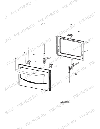 Взрыв-схема плиты (духовки) Rosenlew RML620 - Схема узла H10 Main Oven Door (large)