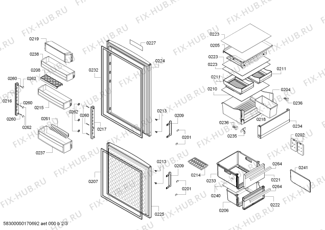 Схема №3 BD3058L3AV с изображением Уплотнитель двери для холодильника Bosch 00687576