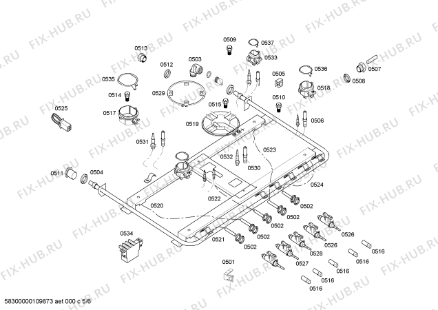 Схема №4 HSK66I43EH P3 INOX 6Q с изображением Дверь для электропечи Bosch 00242210