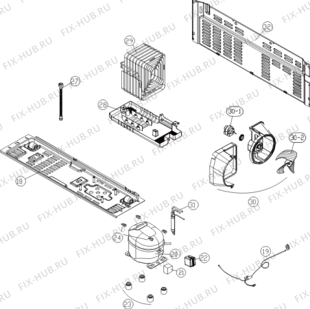 Взрыв-схема холодильника Gorenje NRS9181BX (623803, HZLF63966E) - Схема узла 02