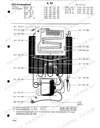 Взрыв-схема холодильника Aeg SANTO 185 I - Схема узла Section2