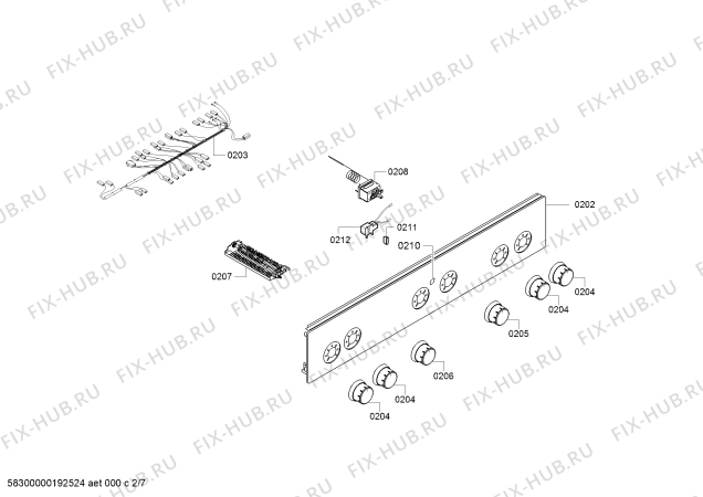 Взрыв-схема плиты (духовки) Bosch HGD79W220T - Схема узла 02