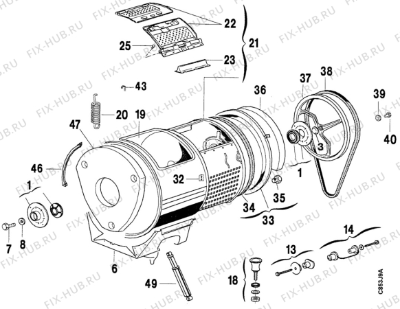 Взрыв-схема стиральной машины Rex RLT5XM1 - Схема узла Boiler