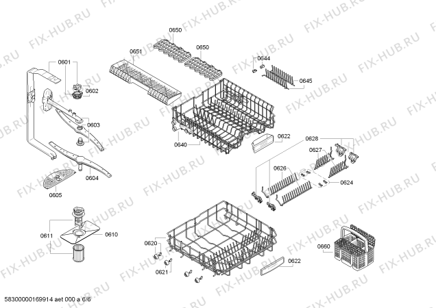 Взрыв-схема посудомоечной машины Bosch SMV53N40EU TP3 - Схема узла 06