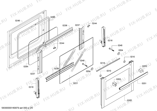 Схема №3 HBA74R250E Horno.BO.py.2d.b2.E3_CoT.pt_bsc.inx с изображением Модуль управления, запрограммированный для электропечи Bosch 00740409