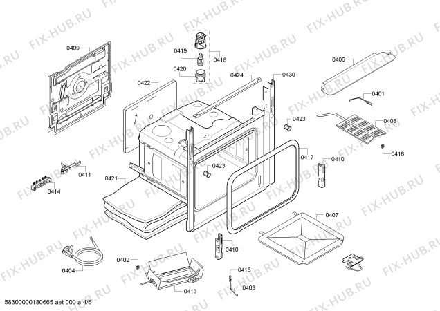 Взрыв-схема плиты (духовки) Siemens HP223513P - Схема узла 04