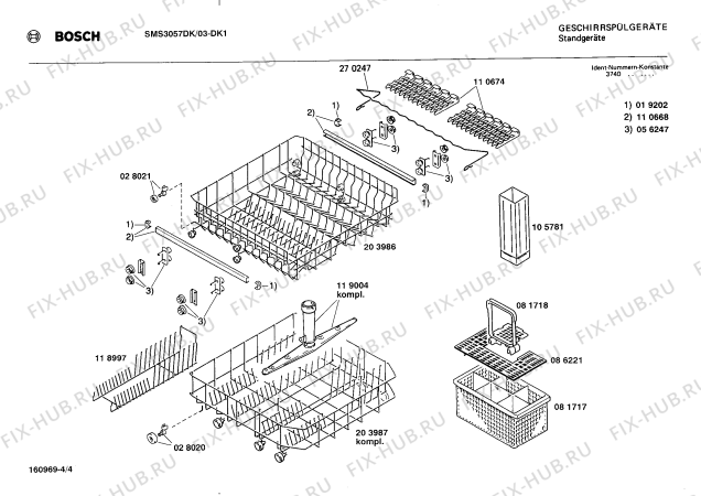 Взрыв-схема посудомоечной машины Bosch SMS3057DK SMS3057 - Схема узла 04