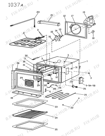 Взрыв-схема плиты (духовки) Electrolux CO5340 - Схема узла H20 Oven primary (large) D