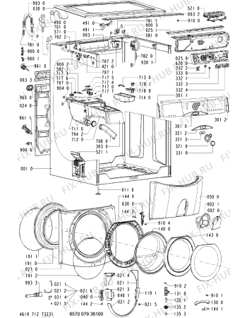 Схема №2 AWM 1000-TR с изображением Обшивка для стиралки Whirlpool 481245310674