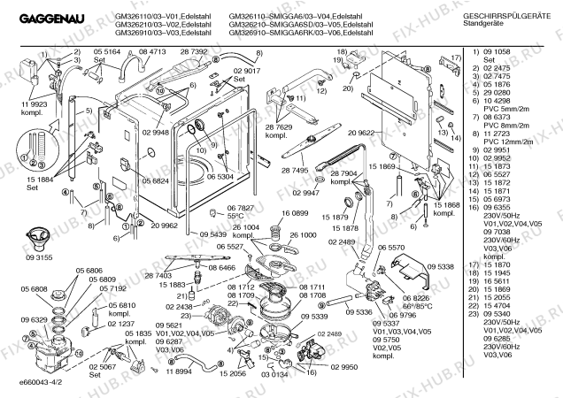 Схема №3 GM326210 с изображением Инструкция по эксплуатации Gaggenau для посудомоечной машины Bosch 00519332