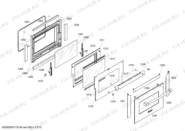 Схема №12 SEM302BS с изображением Декоративная рамка для плиты (духовки) Bosch 00143592