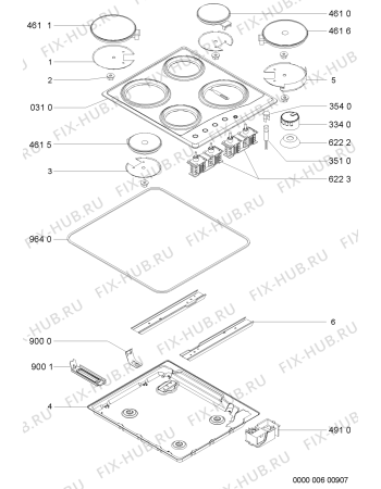 Схема №1 AKS380IX (F093571) с изображением Руководство для плиты (духовки) Indesit C00382195