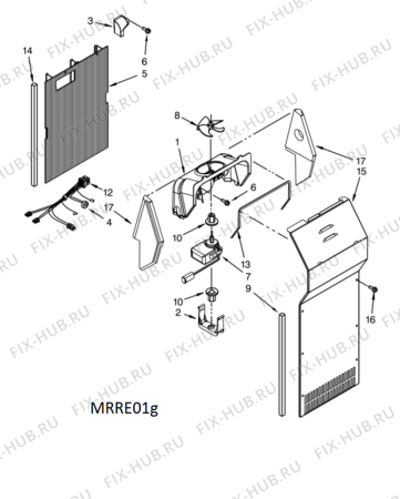 Схема №7 5WRS25KNBW с изображением Уплотнение для холодильной камеры Whirlpool 482000099110