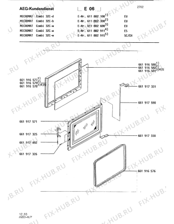 Взрыв-схема микроволновой печи Aeg MC COMBI 32 C-W/SK - Схема узла Section1