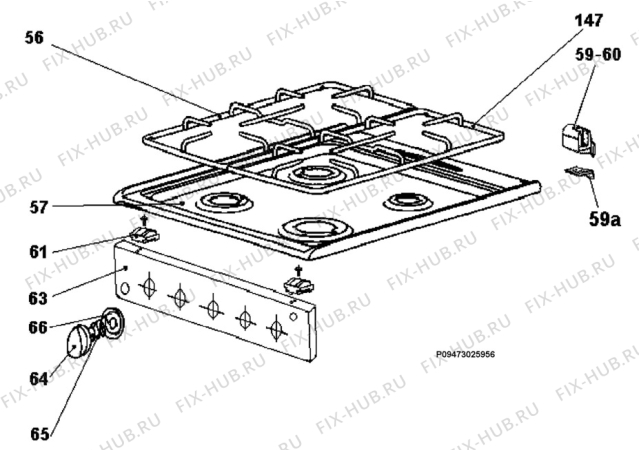 Взрыв-схема плиты (духовки) Zanussi ZC5040SX - Схема узла Section 5