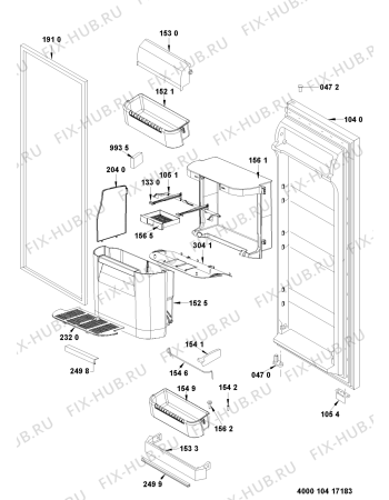 Взрыв-схема холодильника Whirlpool WSN6288 A+ W - Схема узла