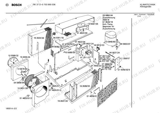 Взрыв-схема стиральной машины Bosch 0703900036 RK37D - Схема узла 02