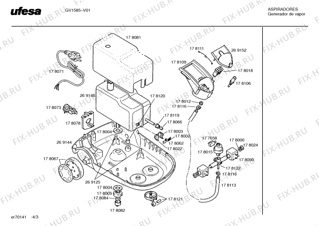 Схема №4 GV1580 с изображением Заглушка для тостера (фритюрницы) Bosch 00178093
