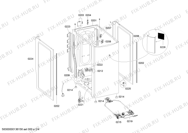 Взрыв-схема стиральной машины Bosch WOT24352 - Схема узла 02