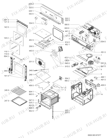 Схема №1 AKP442/WH с изображением Панель для плиты (духовки) Whirlpool 481245248993