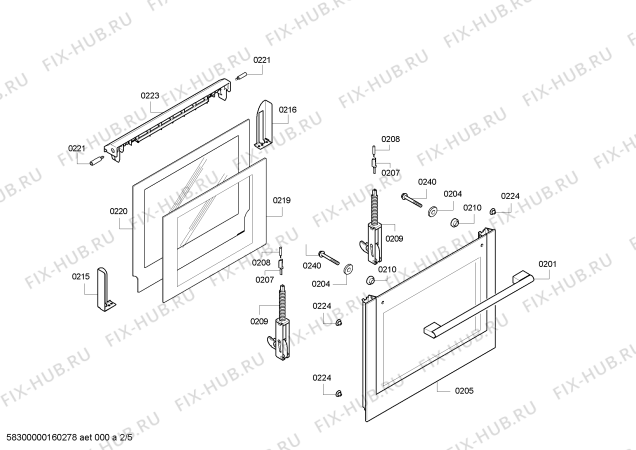 Взрыв-схема плиты (духовки) Bosch HEV33B551 H.BO.NP.L3D.PV.GLASS.B5/.X.E0_C/// - Схема узла 02