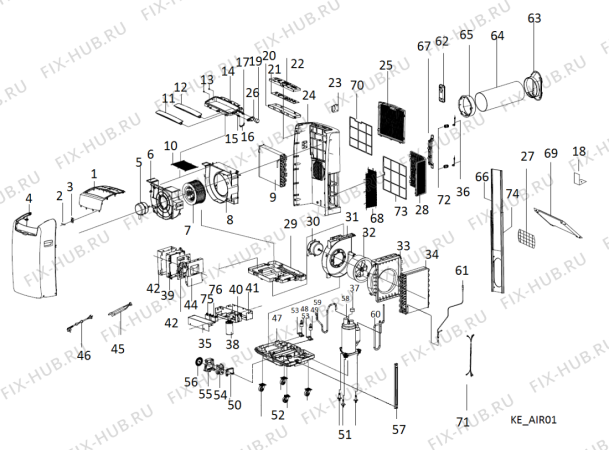 Схема №1 PACW9COINTK (F106291) с изображением Накопитель для кондиционера Indesit C00419730